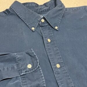 Ralph Lauren Blake Shirt Men's XXL Navy Button Down Long Sleeve Cotton Polo Logo